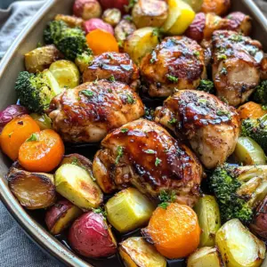 HONEY BALSAMIC CHICKEN THIGHS & VEGETABLES