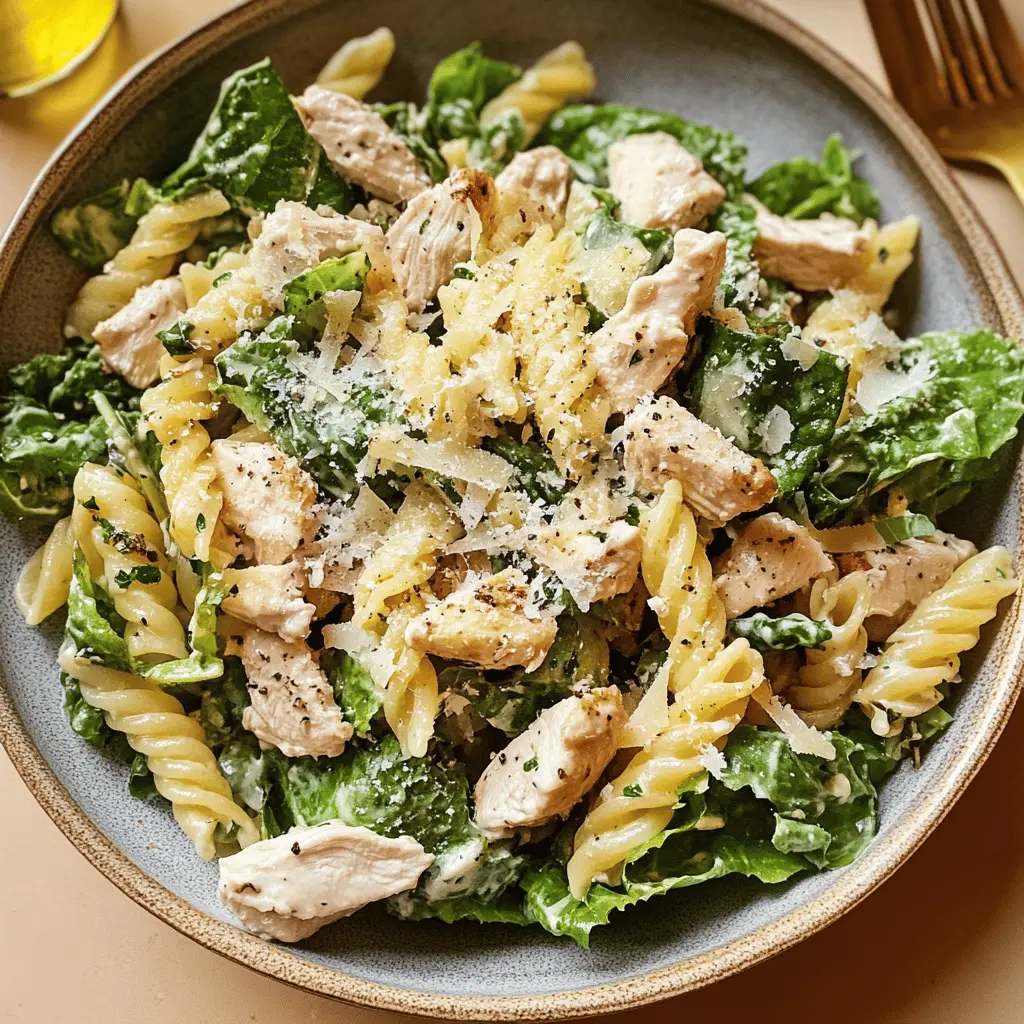 This Chicken Caesar Pasta Salad is your new go-to dish for picnics and potlucks! Packed with tender chicken, crunchy romaine, and creamy Caesar dressing, it's a refreshing twist on the classic. Perfect for a family dinner or meal prep. Don't forget to save this recipe for easy cooking later!