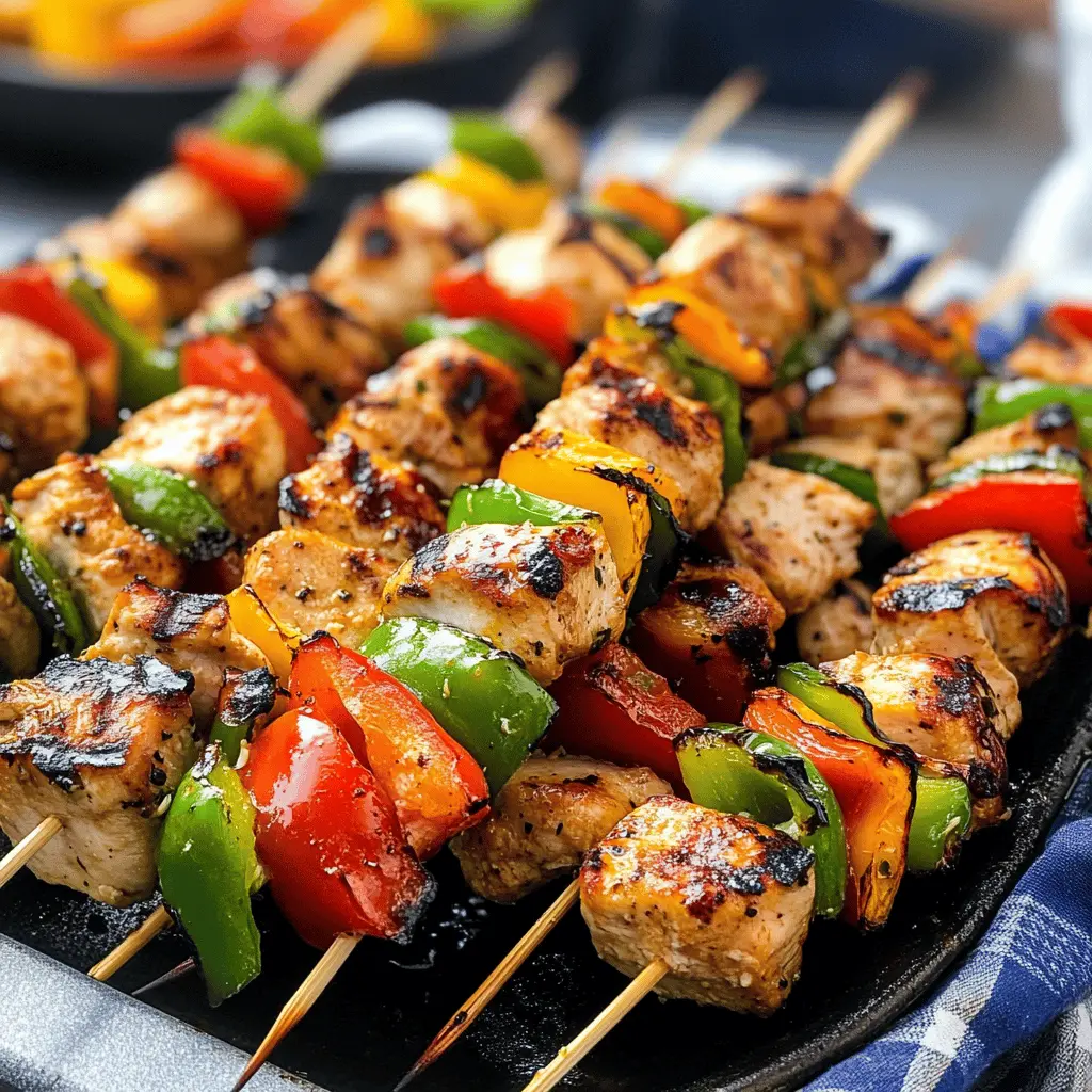 Get ready for a flavor-packed meal with these Chicken Skewers marinated in a delicious Chicken Kabob Marinade! Perfectly grilled and juicy, these skewers are a crowd-pleaser for family dinners or summer BBQs. Save this recipe to brighten up your next gathering and impress your guests with easy-to-make, tasty bites!