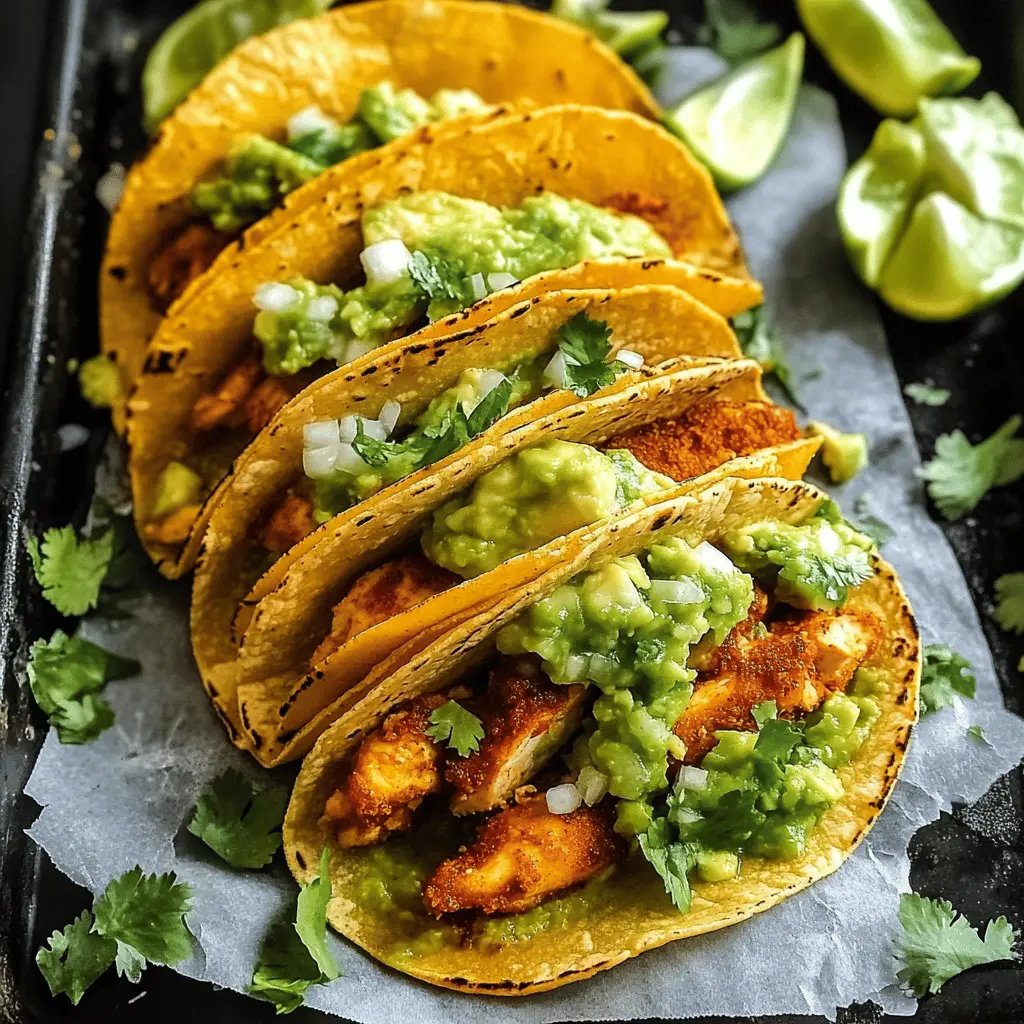 Get ready for a fiesta of flavors with these Crispy Poblano Chicken Tacos! Featuring perfectly seasoned chicken and a vibrant avocado-jalapeño salsa, each bite is a burst of freshness. Ideal for taco night or casual gatherings, these tacos are sure to impress your family and friends. Save this recipe now to bring some tasty fun to your table!