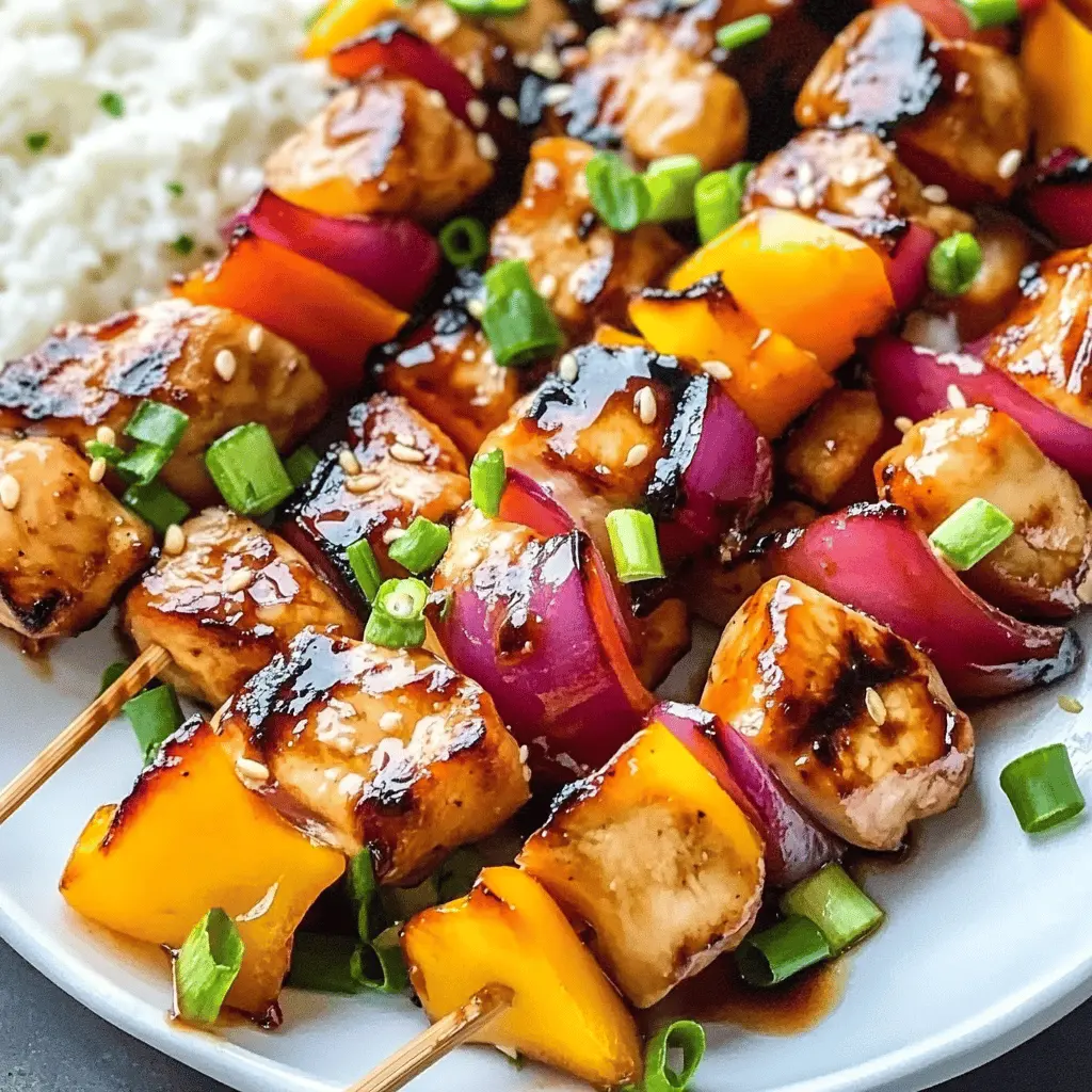 Transform your weeknight dinners with these Easy Grilled Teriyaki Chicken Kabobs! Bursting with sweet and savory flavors, they feature juicy chicken marinated in homemade teriyaki sauce, paired perfectly with colorful bell peppers and onions. Save this recipe for a quick barbecue or family gathering – your guests will love them!