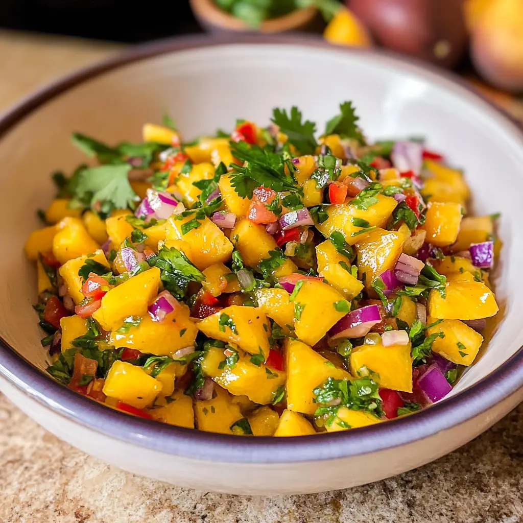 Brighten up your meals with this easy Mango Salsa recipe! Bursting with fresh mango, cilantro, and a hint of lime, it’s perfect as a dip or topping for tacos and grilled meats. This salsa is not only quick to make but also a vibrant addition to your summer gatherings or casual weeknight dinners. Save this recipe to add a tropical twist to your next meal!