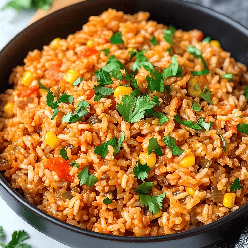 This easy Mexican rice recipe brings the vibrant flavors of Mexico right to your kitchen! With ingredients like fluffy rice, zesty tomatoes, and a hint of spice, it's perfect for any meal. Serve it as a side dish or use it as a base for your favorite burrito bowl. Save this recipe for a delightful addition to your next family dinner or taco night!