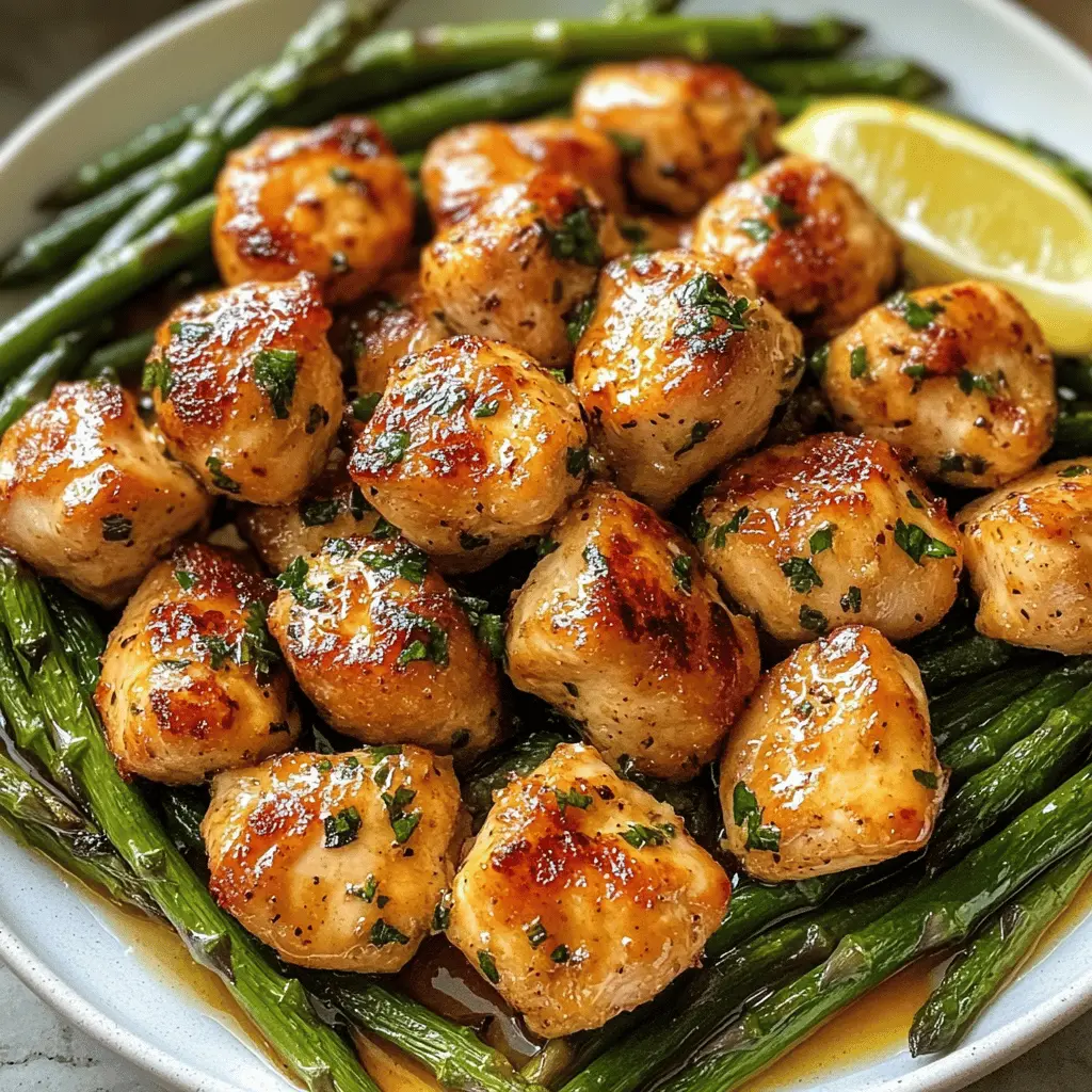 Juicy garlic butter chicken bites paired with tender asparagus make for a quick and delicious meal! This easy recipe features mouthwatering flavors that your whole family will love. Perfect for busy weeknights or a cozy dinner, this dish is sure to impress. Save this pin to try it out for your next meal!