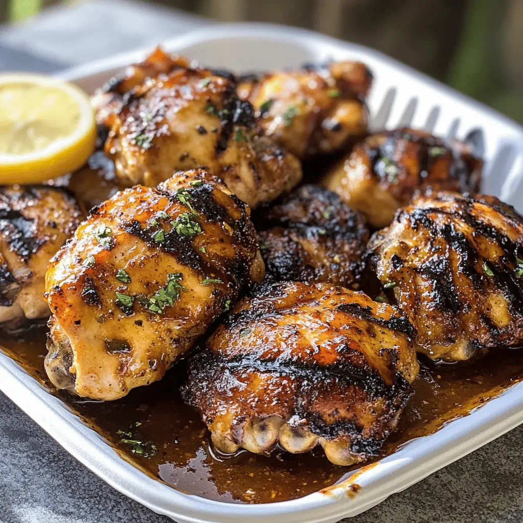 Juicy and flavorful, these Grilled BBQ Chicken Thighs are perfect for your next backyard cookout! With a tangy, homemade BBQ sauce, each bite is bursting with goodness. Ideal for summer gatherings or family dinners, this recipe is sure to impress. Save it now and get ready to grill up some deliciousness!
