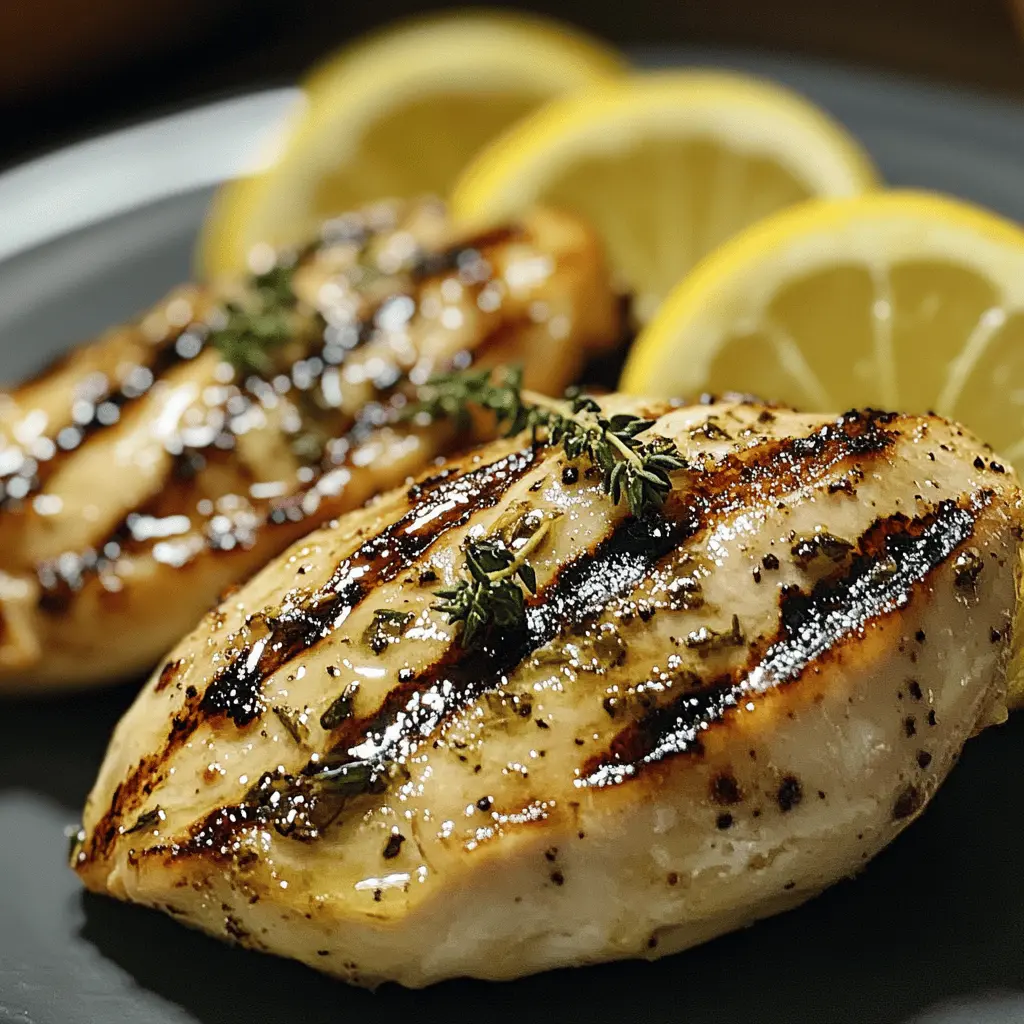 Juicy grilled chicken breasts tossed in a zesty lemon garlic marinade make for a delightful meal that’s perfect for any occasion. Bursting with fresh flavors and great for grilling season, this dish is not only simple to prepare but also a hit with family and friends. Save this recipe now, and enjoy it at your next BBQ or weeknight dinner!
