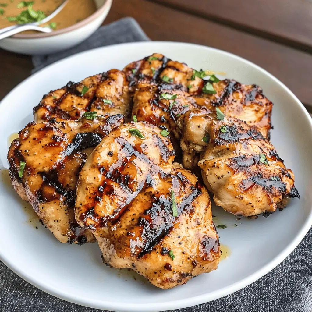 Juicy grilled honey mustard chicken is the perfect blend of sweet and tangy! With its simple marinade of honey, mustard, and spices, this dish is great for family dinners or summer barbecues. Quick to prepare and packed with flavor, it's sure to become a favorite. Save this recipe for your next gathering and impress your guests with minimal effort!