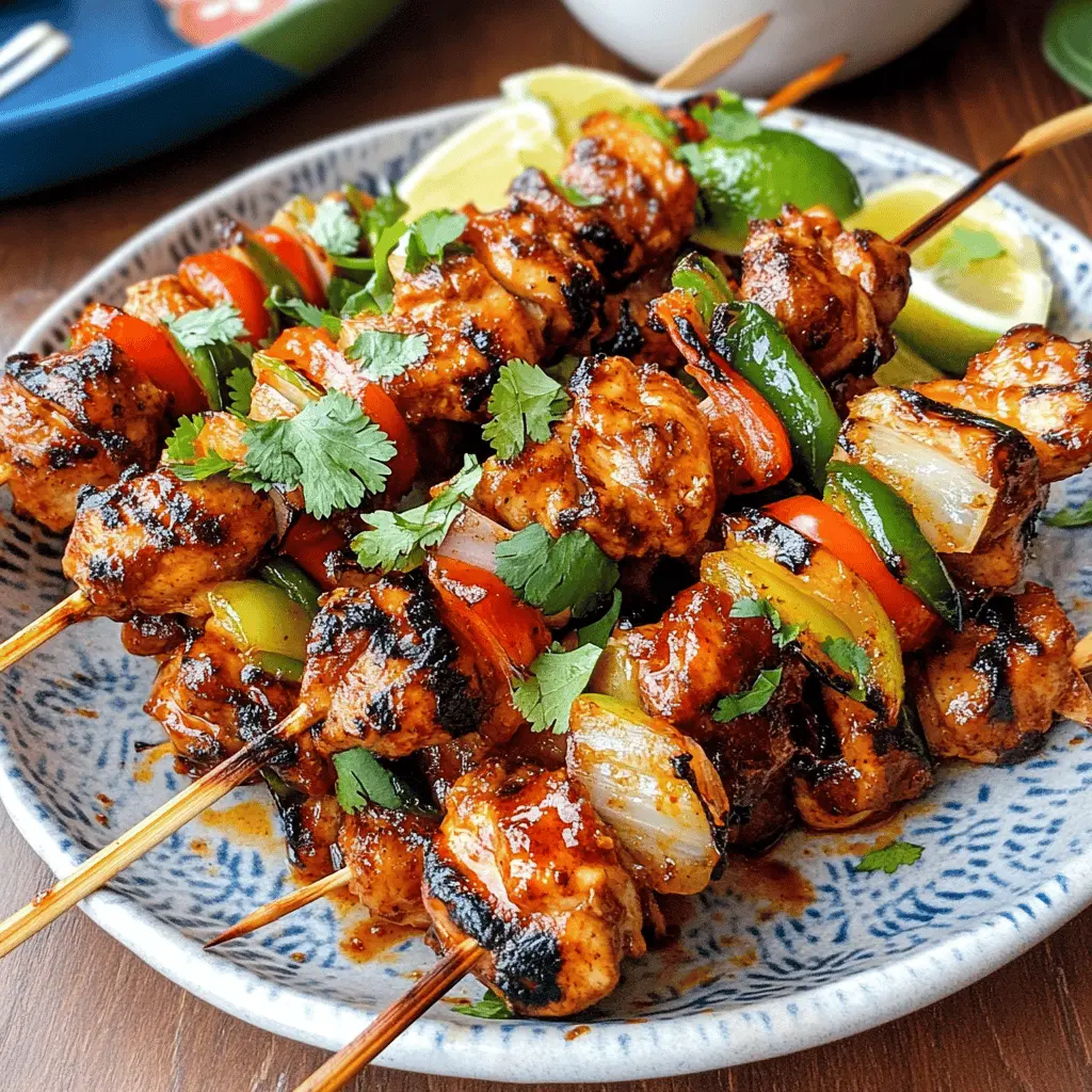 Get ready for a flavor-packed meal with these Mexican Barbecue Chicken Skewers! Juicy chicken marinated in a zesty blend of spices, perfect for grilling at your next barbecue or family gathering. With vibrant colors and mouthwatering taste, these skewers are sure to impress. Save this recipe to your board and make your next outdoor feast unforgettable!