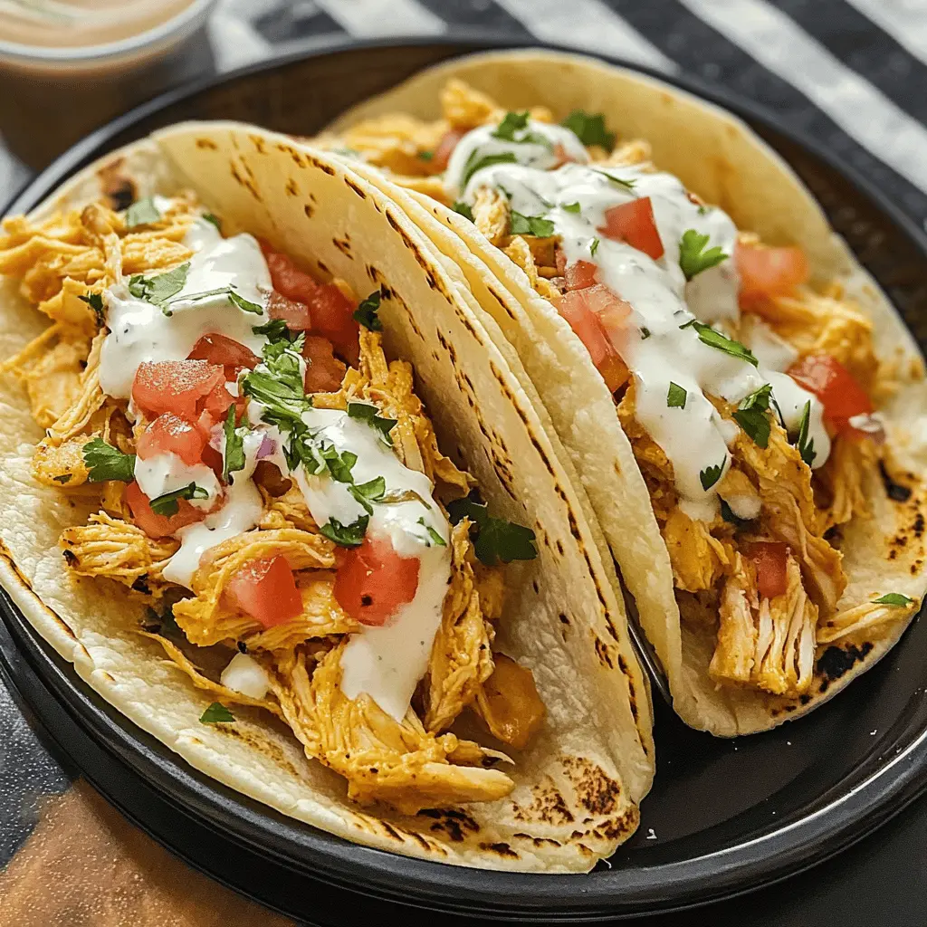 These shredded chicken tacos are packed with flavor, making them a family favorite! With juicy, tender chicken seasoned perfectly and topped with your choice of fresh garnishes, they're sure to please everyone. Perfect for a quick weeknight dinner or gathering with friends. Don't forget to save this recipe for your next taco night!