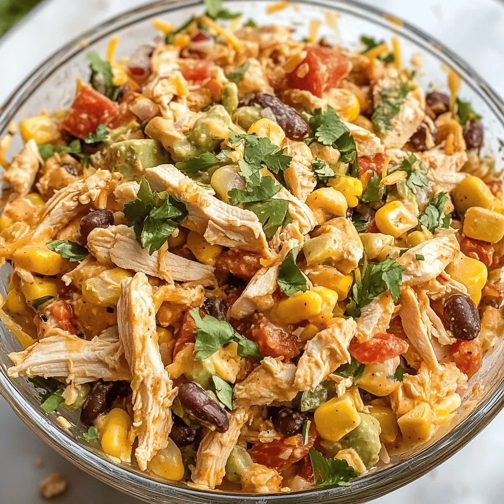 This Southwest Chicken Salad is a refreshing and hearty meal packed with flavor. Loaded with grilled chicken, black beans, corn, and avocado, it’s a perfect mix of textures and tastes. Great for lunch, dinner, or a potluck, this salad is sure to impress. Save this recipe to enjoy a healthy and delicious dish any time!
