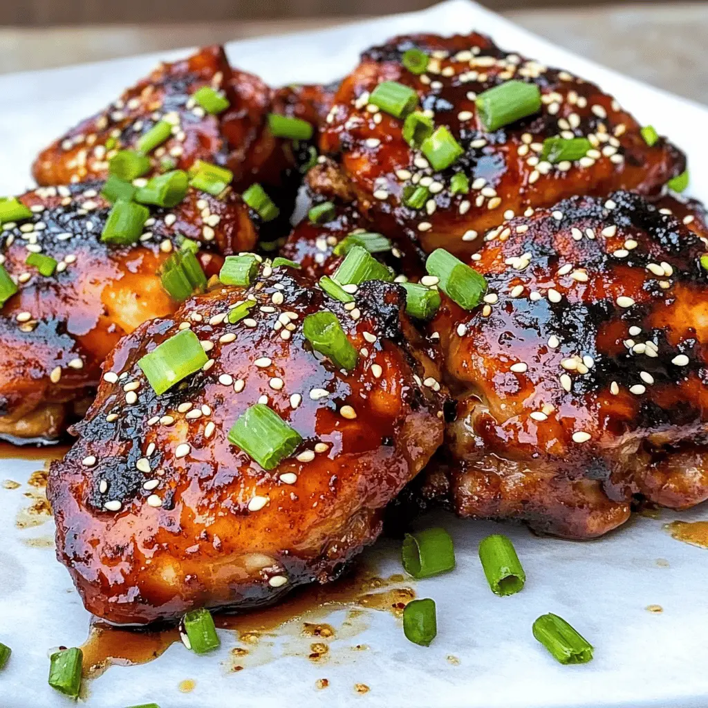 Get ready for a summer feast with these Sticky Asian Grilled Chicken Thighs! Packed with sweet and savory flavors, this recipe features tender chicken marinated in a delicious blend of soy sauce, honey, and garlic. Perfect for backyard barbecues or weeknight dinners, save this recipe and impress your family and friends with your grilling skills!