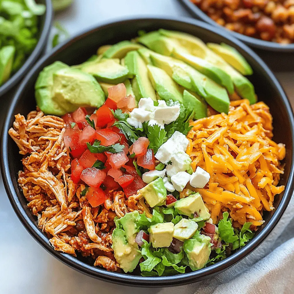 Craving a fresh and flavorful meal? These Taco Salad Bowls with Shredded Chicken are packed with vibrant veggies, zesty seasoning, and tender chicken. Perfect for quick lunches or casual dinners, this dish is healthy and satisfying! Save this recipe to enjoy a tasty meal that everyone will love. Great for warm days or any time you want something light and tasty!