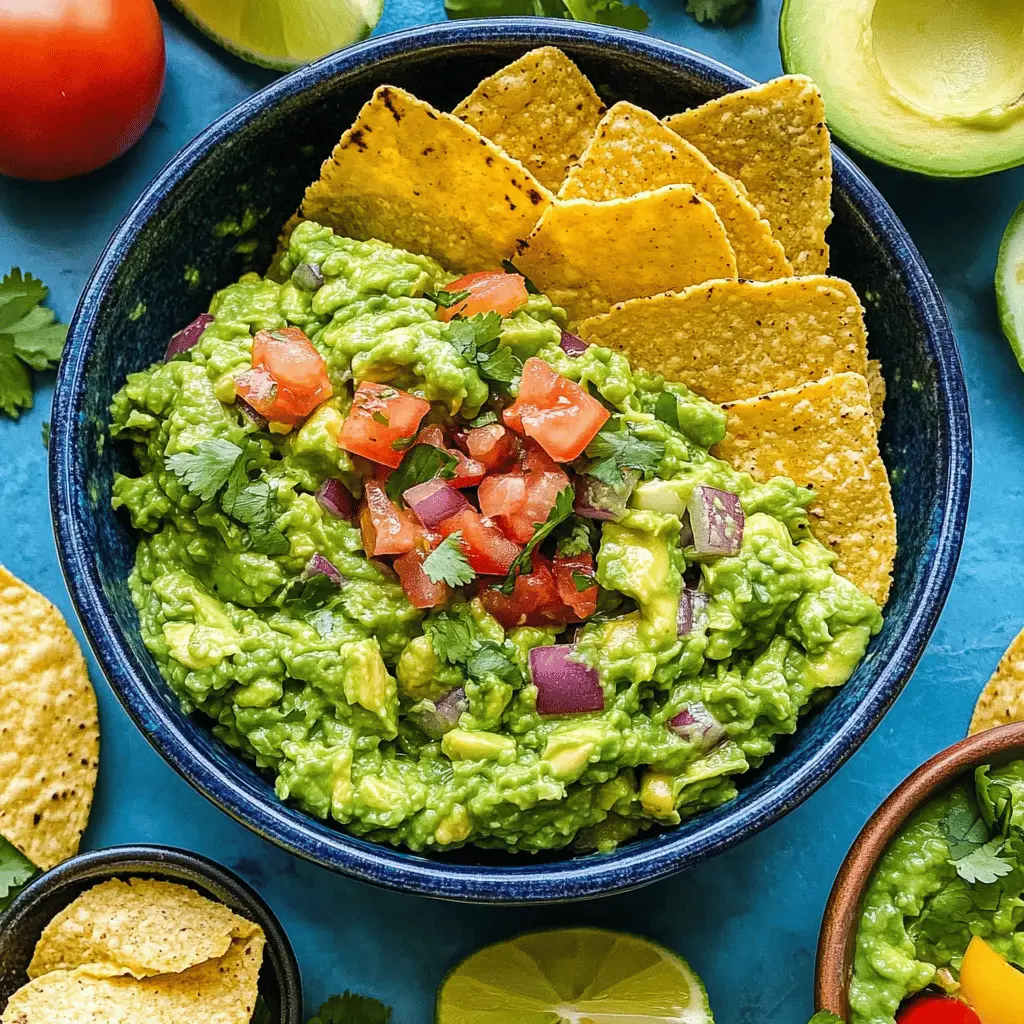 Ready to make the best guacamole ever? This easy recipe features ripe avocados, zesty lime, and fresh cilantro for a dip that's bursting with flavor. Perfect for tacos, nachos, or as an appetizer at your next gathering. Don't forget to save this recipe so you can whip up this creamy delight anytime you need a tasty snack!