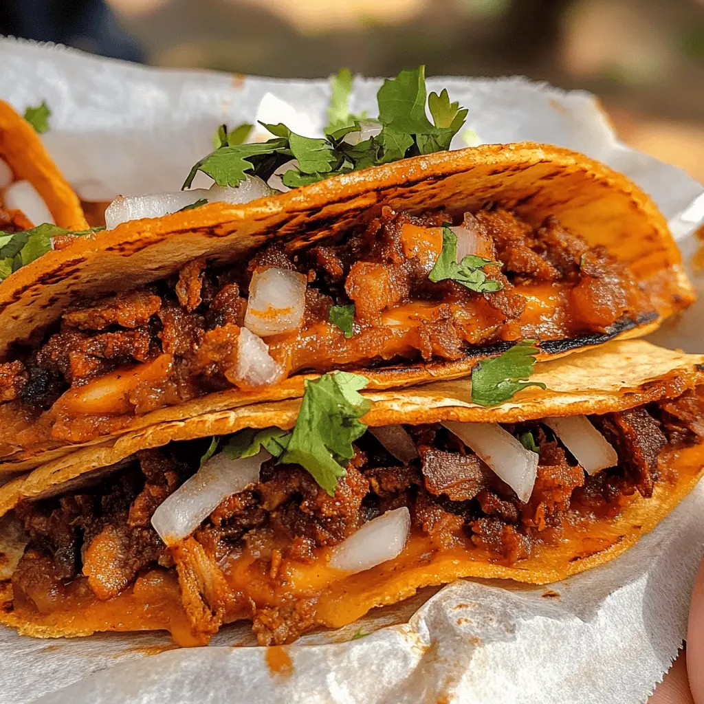 These Vegan Birria Tacos are packed with hearty flavors and spices that make them a standout dish! Made with plant-based ingredients, they deliver satisfying goodness in every bite. Perfect for taco nights or gatherings, save this recipe to impress your friends and family with delicious vegan cuisine!
