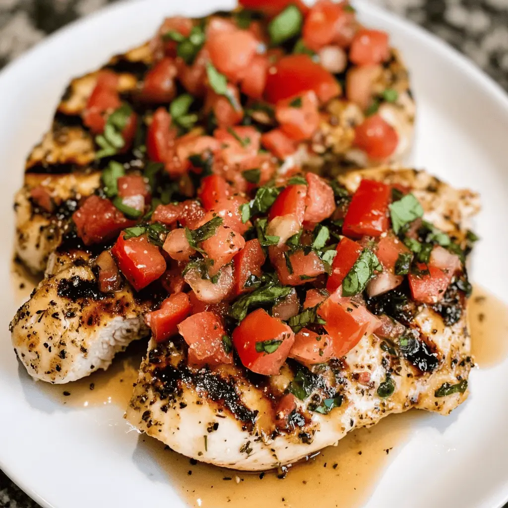 Looking for a quick and delicious dinner option? Try this 30-minute Grilled Bruschetta Chicken! With juicy grilled chicken topped with fresh tomatoes, basil, and a drizzle of balsamic glaze, it’s bursting with flavor. Perfect for busy weeknights or casual gatherings. Save this recipe to impress your family and friends!