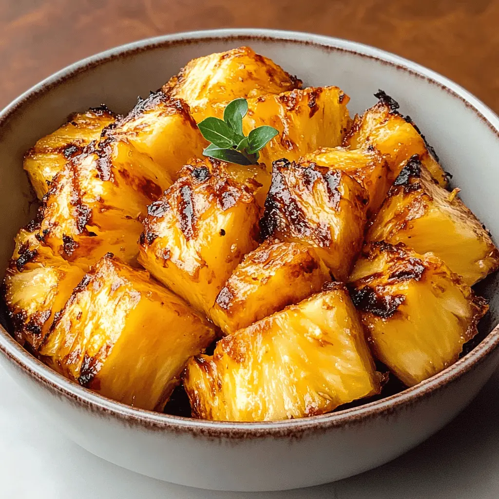 Sweet, juicy pineapple gets a delicious upgrade in this Air Fryer Grilled Pineapple recipe! Perfectly caramelized with warm, tropical flavors, it's a quick and easy treat that’s great for brunch, BBQs, or dessert. Save this pin to enjoy a taste of summer anytime you want! 🍍✨