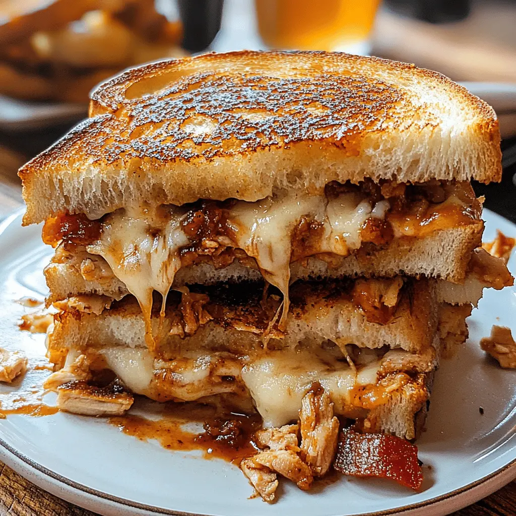 Get ready for a mouthwatering twist on a classic favorite! This BBQ Chicken Grilled Cheese combines tender chicken, zesty BBQ sauce, and gooey cheese all in crispy, grilled bread. Perfect for lunch or a cozy dinner, it’s an easy recipe you'll want to save for gatherings and family meals. Don’t miss out on this delicious comfort food!