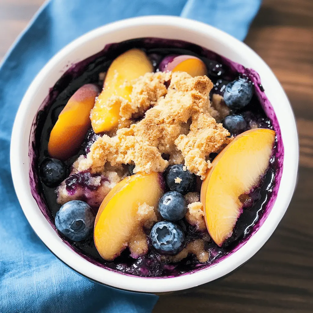This Crockpot Blueberry Peach Cobbler is the perfect cozy dessert! Bursting with sweet blueberries and juicy peaches, it’s paired with a buttery topping that makes each bite heavenly. Perfect for parties, family gatherings, or a sweet weeknight treat. Save this delicious recipe now for an easy dessert that everyone will love!