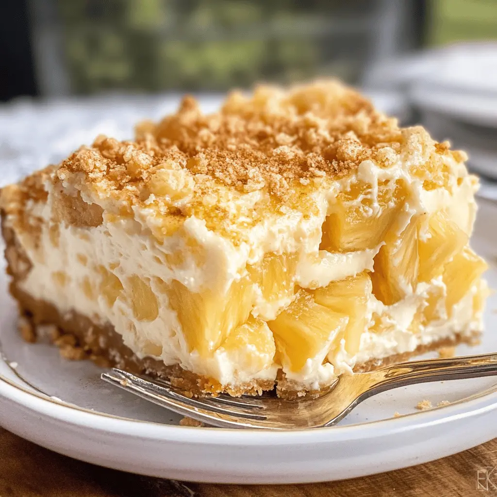 Brighten your day with Grandma's Pineapple Dream Recipe! This delightful dessert features a luscious pineapple filling and a creamy topping, perfectly balanced with a crumbly crust. It's an all-time favorite at family gatherings and celebrations. Save this recipe for your next potluck or special occasion—everyone will love this sweet treat!