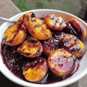 Juicy grilled peaches drizzled with rich blackberry sauce make for a perfect summer treat! This easy recipe highlights the sweetness of ripe peaches paired with the tartness of fresh blackberries. Ideal for a backyard barbecue or a cozy dessert at home. Save this delightful dish for your next gathering!