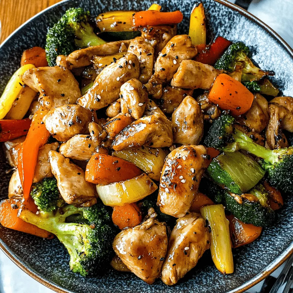Enjoy the delicious flavors of Hibachi Chicken and Vegetables in your own kitchen! This easy recipe features tender chicken, fresh veggies, and a savory soy sauce blend that brings Japanese steakhouse vibes right to your dinner table. Perfect for busy weeknights or special occasions. Save this pin for a quick and tasty meal idea!