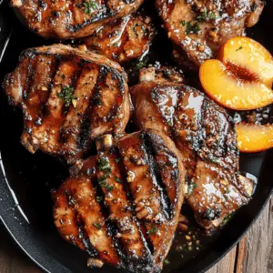 These juicy grilled pork chops with a spicy peach glaze are a match made in flavor heaven! The sweetness of ripe peaches paired with a kick of spice creates a mouthwatering dish perfect for BBQ season. Ideal for summer gatherings or cozy family dinners, this recipe will surely impress. Save this delicious meal for your next cookout!