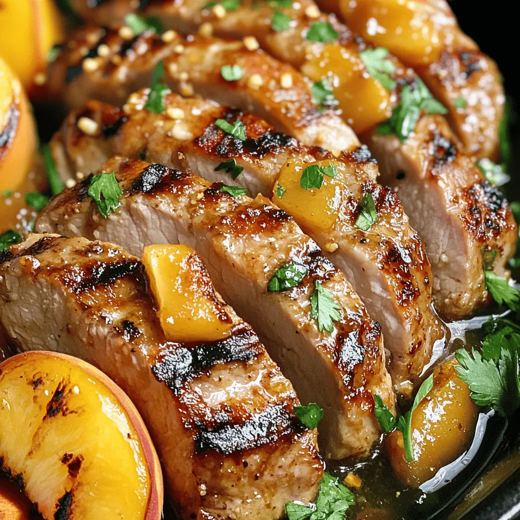 Get ready for a delicious summertime meal with this Peach Grilled Pork Tenderloin! Juicy pork tenderloin pairs perfectly with sweet, caramelized peaches for a flavor that’s both savory and a little sweet. Perfect for summer barbecues or family dinners, be sure to save this recipe for your next cookout!