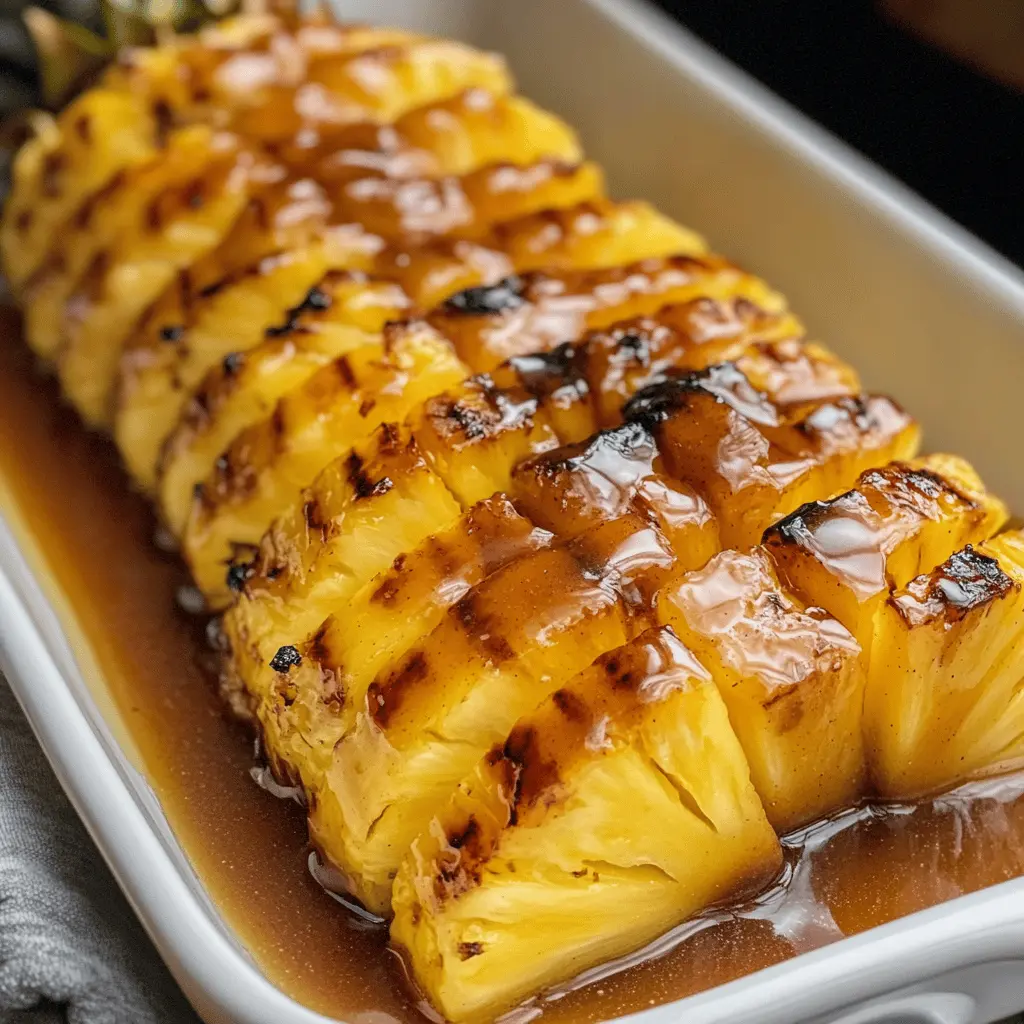 Sweet, juicy roasted pineapple drizzled with a delightful honey cinnamon glaze is the perfect treat! This recipe highlights the natural flavors of pineapple while adding a warm, spiced touch that everyone will love. Perfect for summer BBQs, dessert tables, or even as a fun breakfast addition. Save this pin now for a refreshing, simple recipe that’s sure to impress!