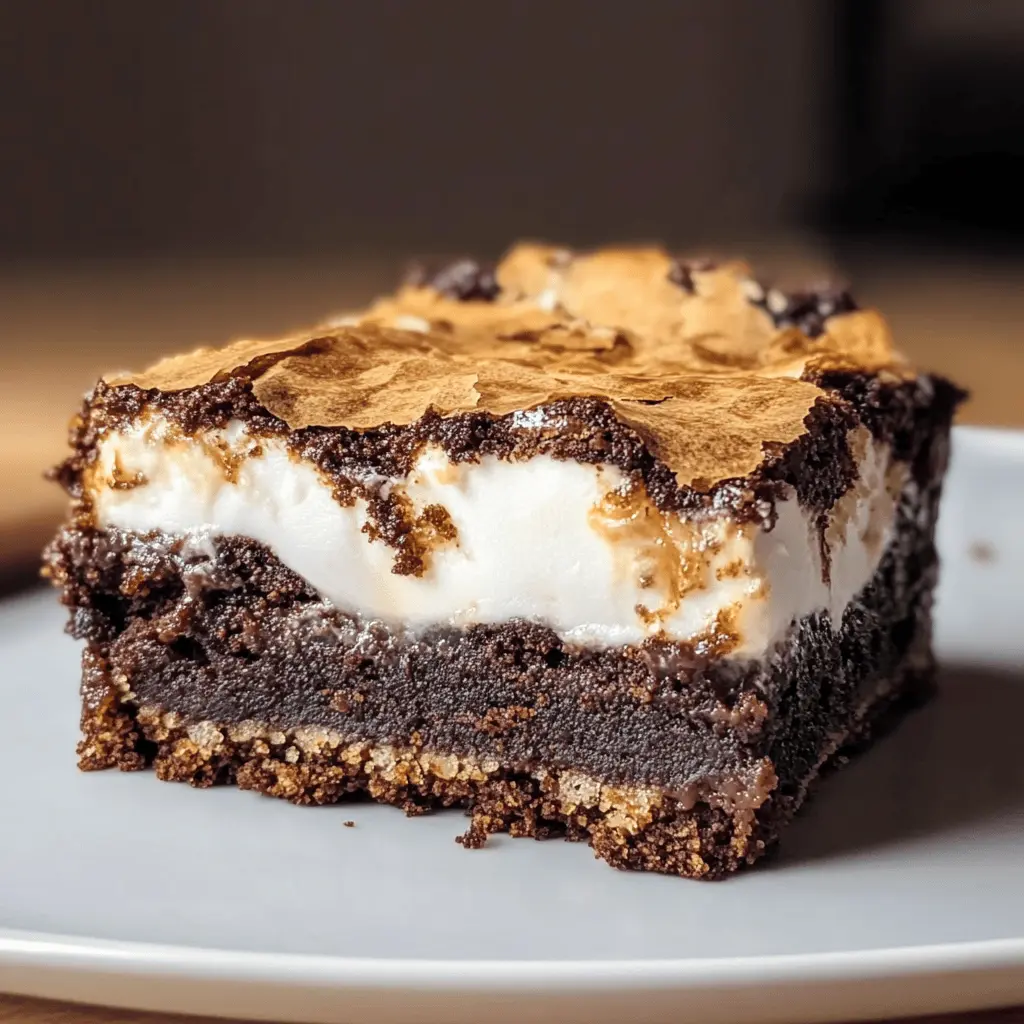 Treat yourself to the ultimate dessert experience with these S'mores Brownies topped with a fluffy Vanilla Bean Marshmallow! Rich chocolate brownie layers combined with crunchy graham crackers and ooey-gooey marshmallow make every bite a delight. Perfect for campfire vibes at home or an impressive dessert for gatherings. Save this recipe for your next indulgent occasion!