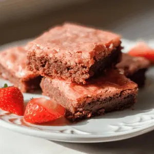 These Strawberry Brownies are a delightful twist on the classic dessert! Made with fresh strawberries, rich chocolate, and a fudgy texture, this recipe is perfect for spring or any occasion. You'll love how the sweet strawberries complement the chocolate. Save this easy and delicious recipe for your next gathering or simply to satisfy your sweet tooth!