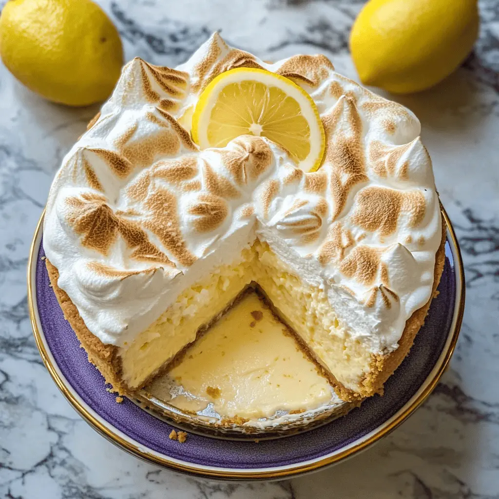 Brighten up your dessert table with this Triple Lemon Meringue Cheesecake! Combining zesty lemon flavors, a creamy cheesecake, and a fluffy meringue topping, this treat is a delightful twist on a classic favorite. Perfect for any occasion, be it a family gathering or a special celebration! Save this recipe to impress your guests with a slice of sunshine!