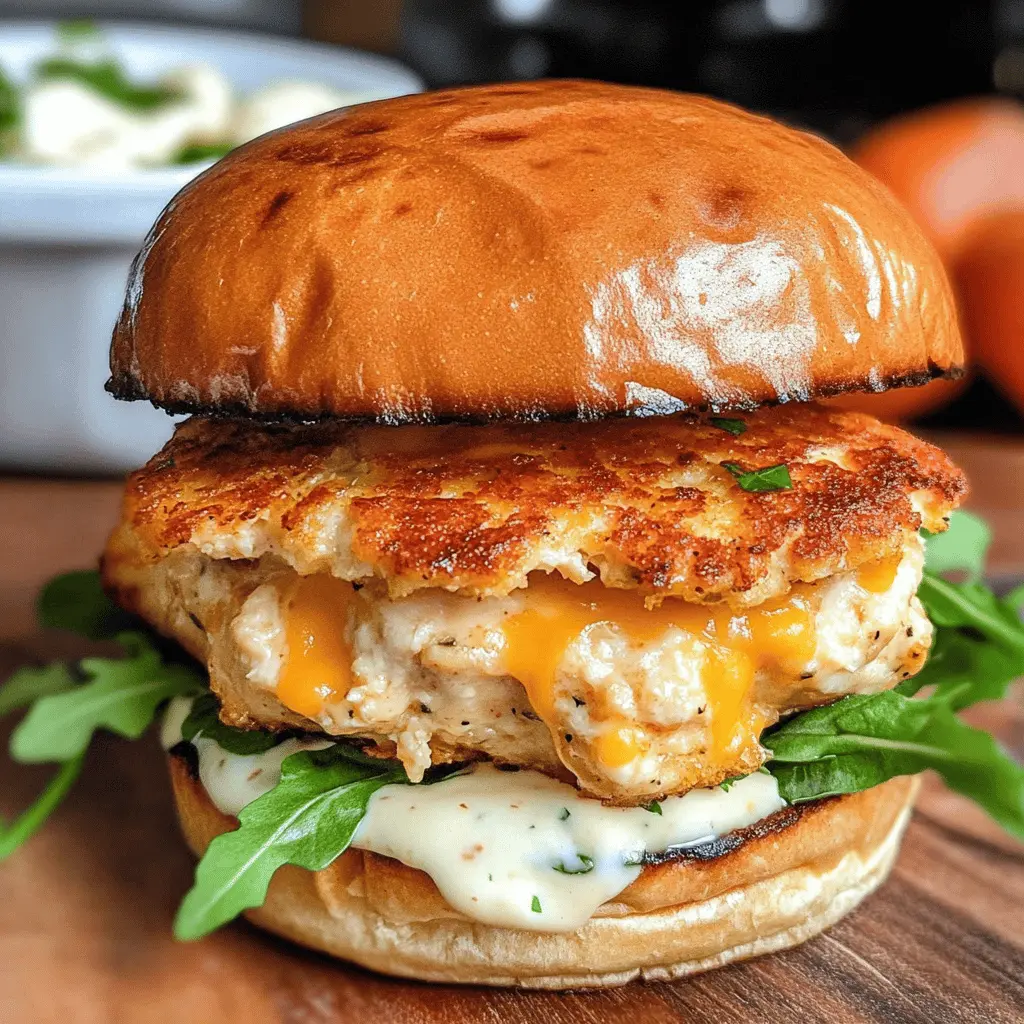 Easy Cheddar Ranch Chicken Burgers Recipe