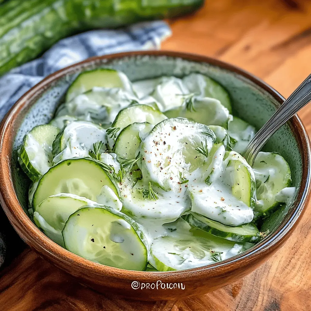 Easy Creamy Cucumber Salad Recipe
