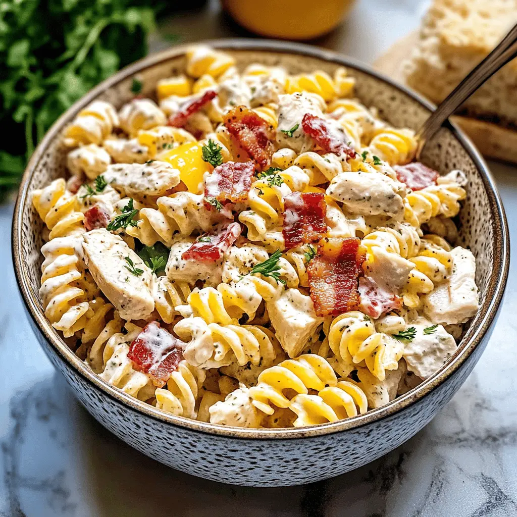 Easy Chicken Bacon Ranch Pasta Salad Recipe