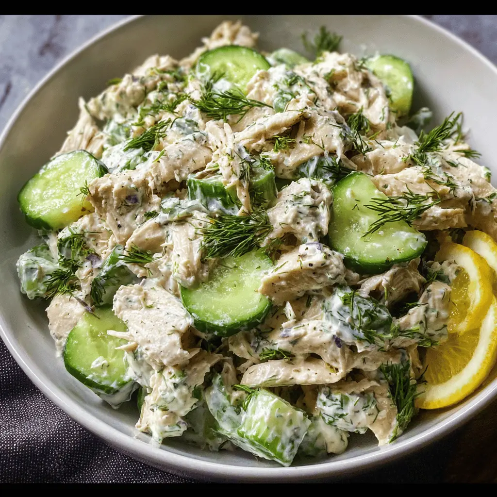 Easy Cucumber Dill Greek Yogurt Chicken Salad