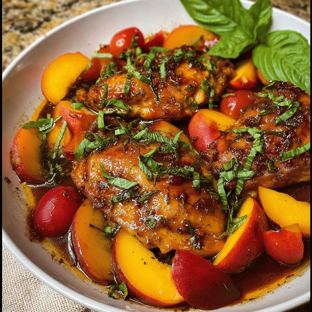 Easy Peach Chicken with Balsamic Glaze