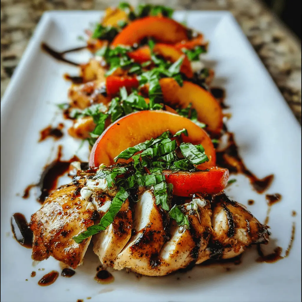 Easy Peach Caprese Grilled Chicken Recipe