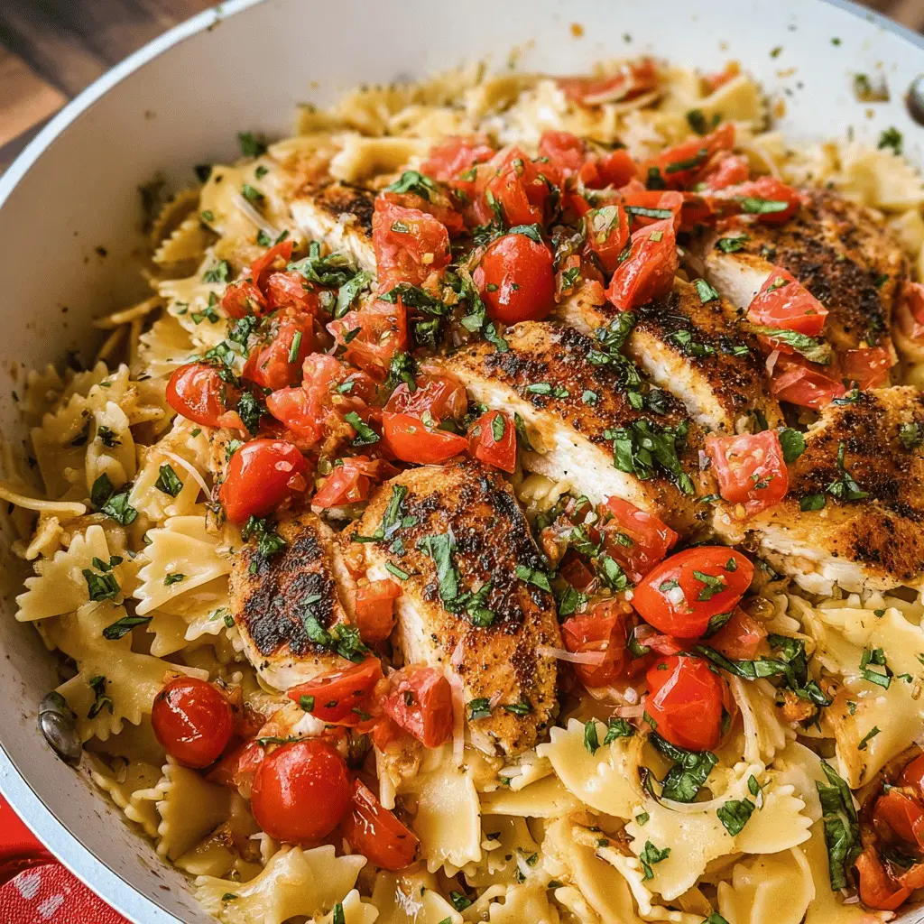 Easy Bruschetta Chicken Pasta Recipe