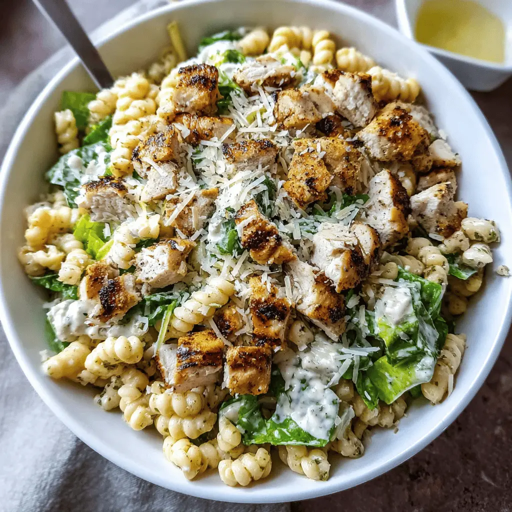 Easy 20-Minute Chicken Caesar Pasta Salad