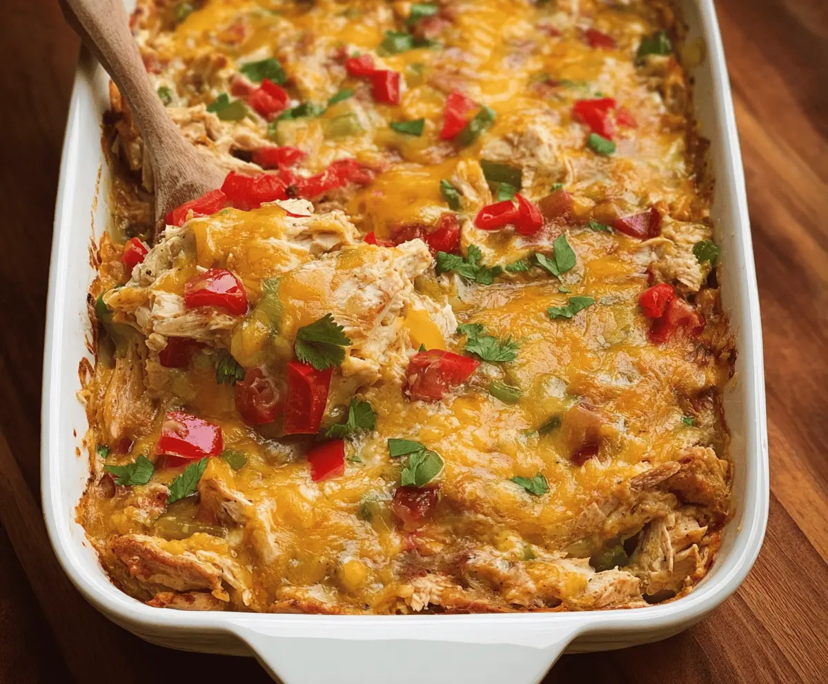 Easy Cheesy Chicken Fajita Casserole