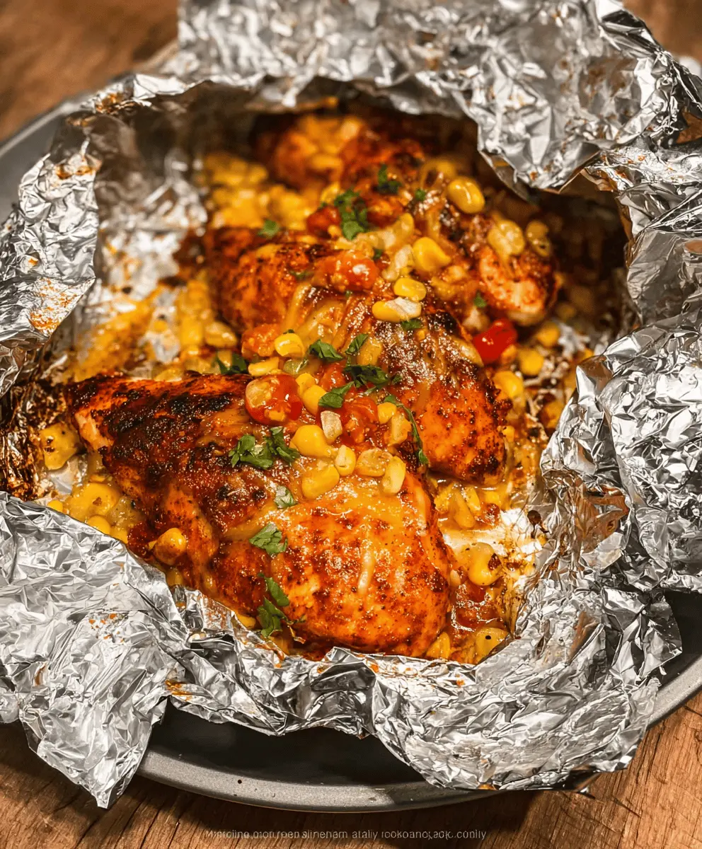Easy Santa Fe Chicken Foil Packets Recipe