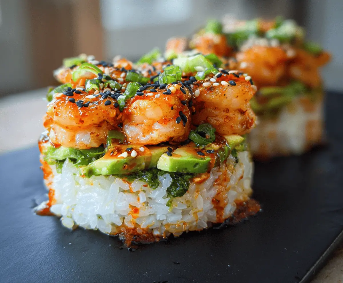 Easy Spicy Shrimp Sushi Stacks Recipe