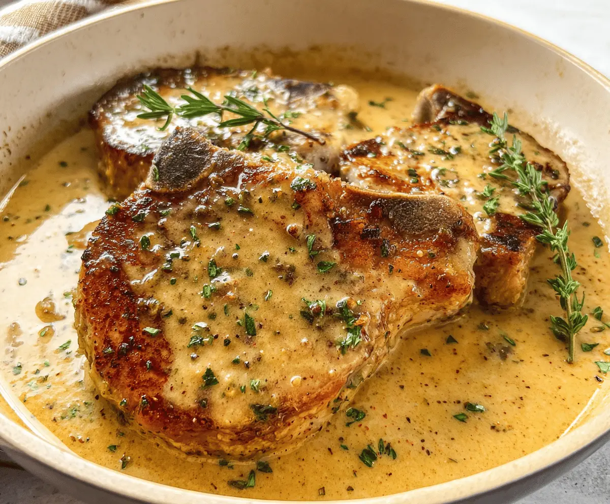 Easy Slow Cooker Pork Chops with Garlic Parmesan Sauce
