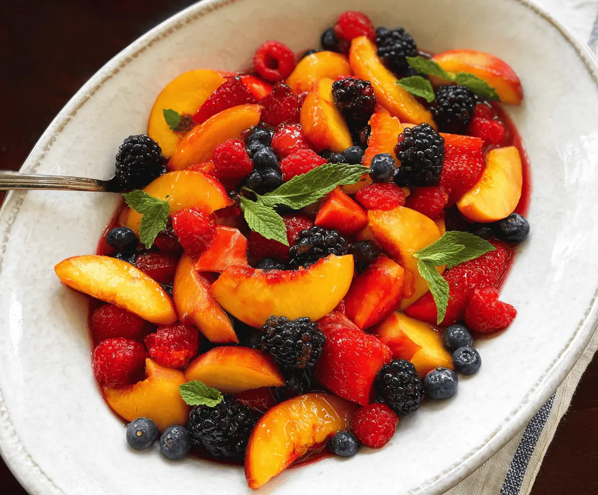 Easy Peach Berry Fruit Salad Recipe