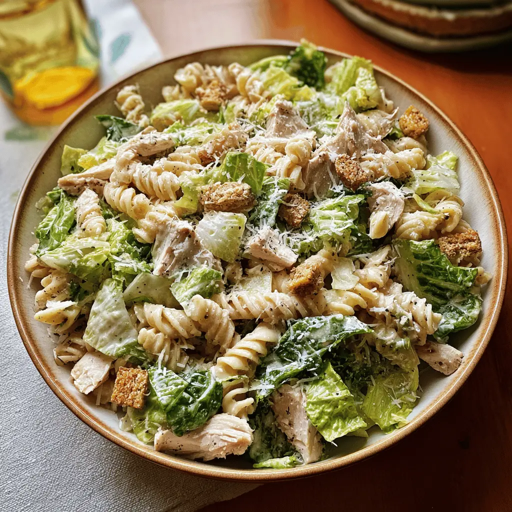 Easy Chicken Caesar Pasta Salad Recipe