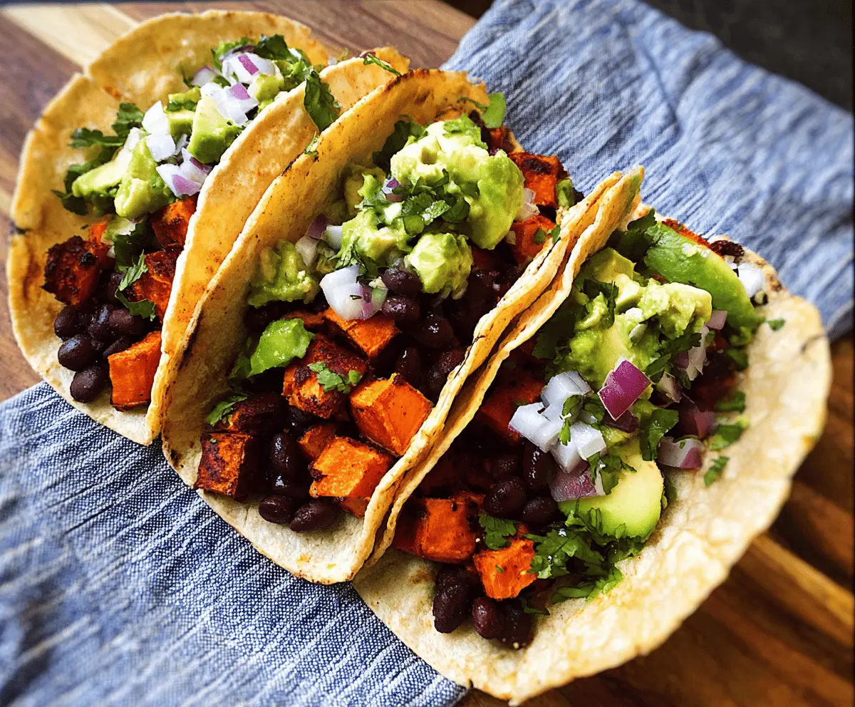 Healthy Black Bean Sweet Potato Tacos Recipe