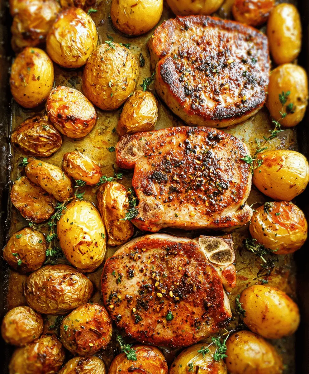 Easy Ranch Pork Chops and Potatoes Sheet Pan Dinner