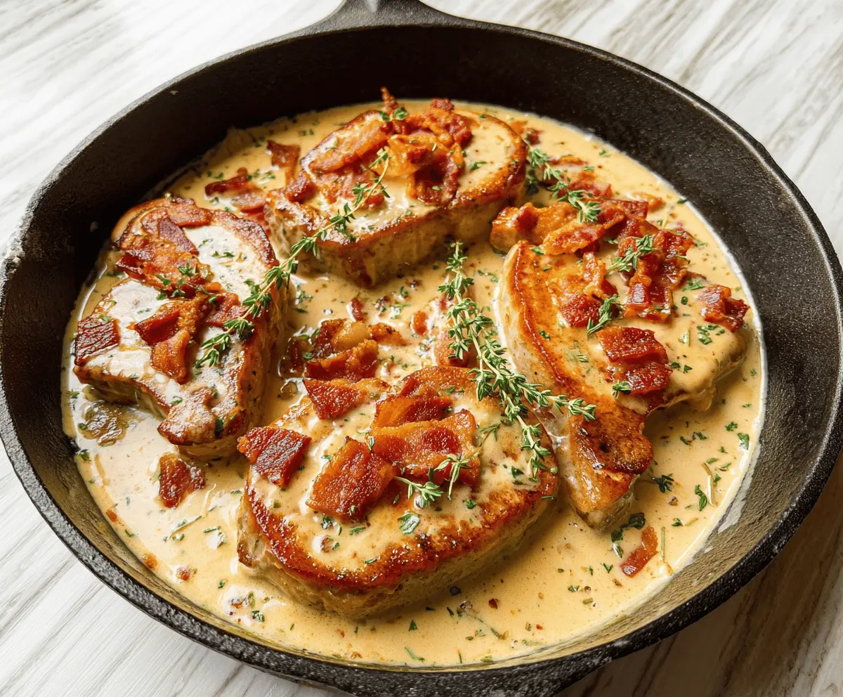 Creamy Bacon Pork Chops in Easy Sauce