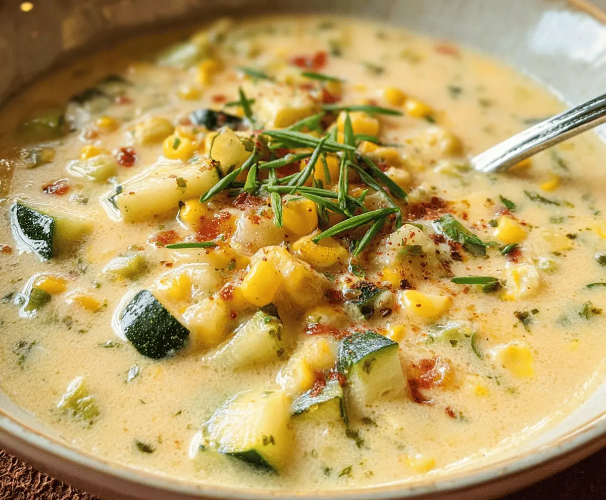 Summer Corn and Zucchini Chowder Recipe