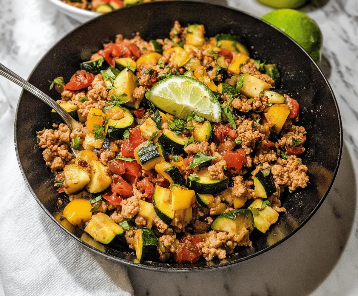 Easy Ground Turkey and Zucchini Skillet Meal